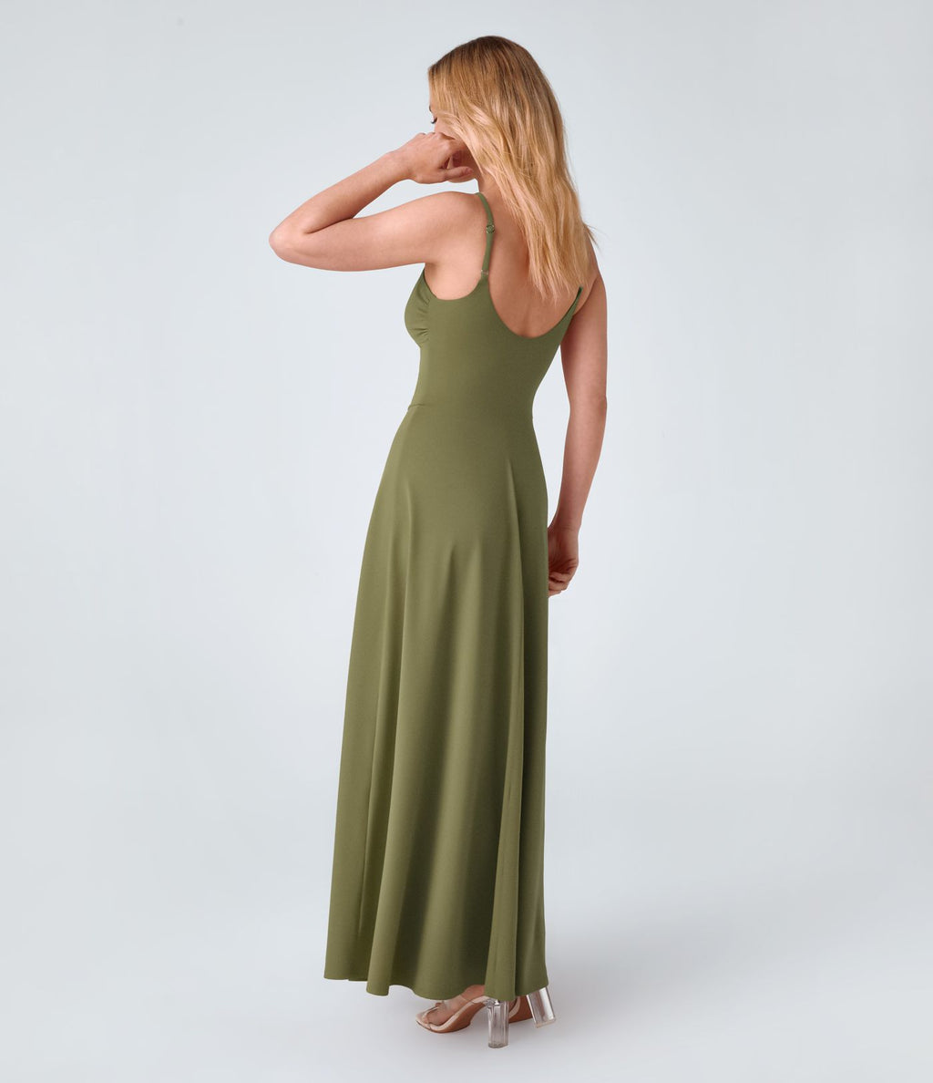 Robe de Vacances Fluide Bretelles Réglables Dos en U Torsadé Évas