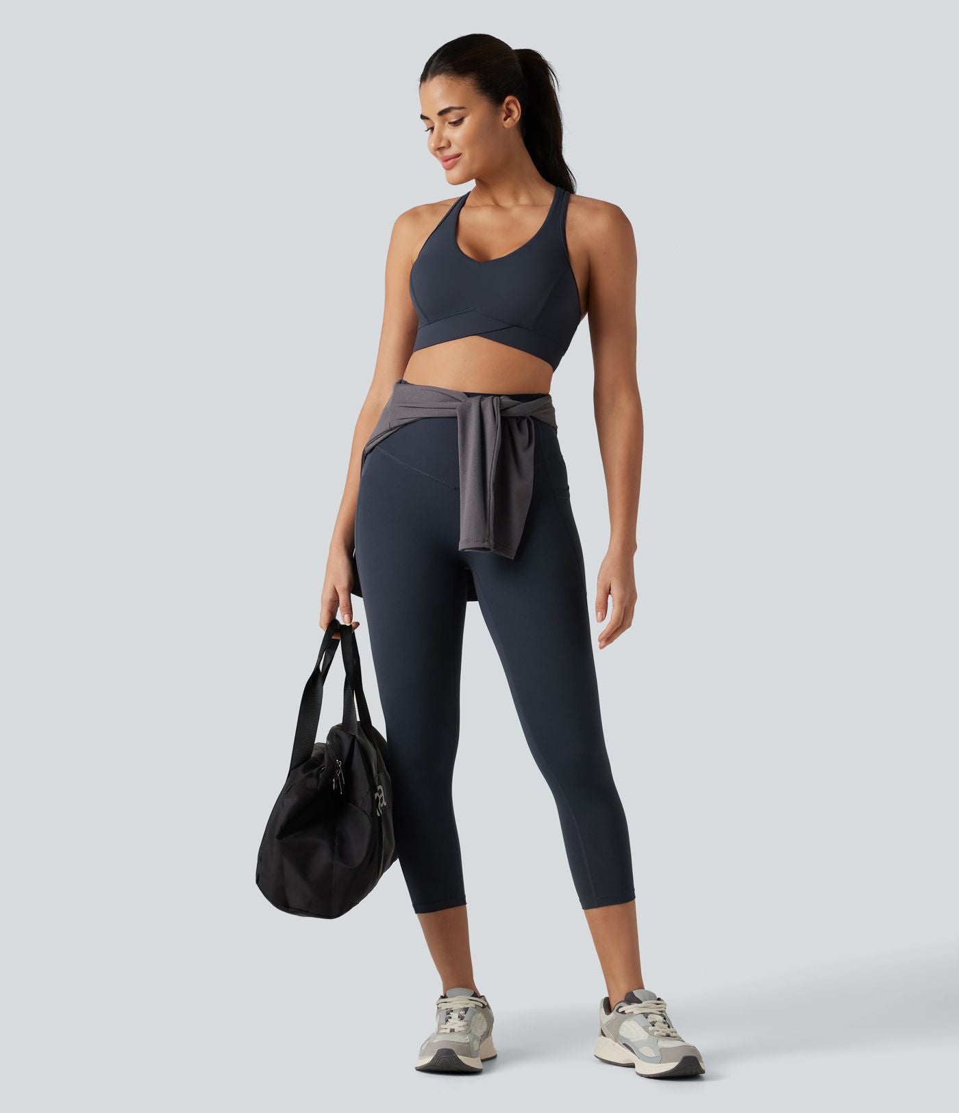 Legging capri de yoga Halara UltraSculpt™ taille haute anti-roulottage ventre plat gainant avec poches