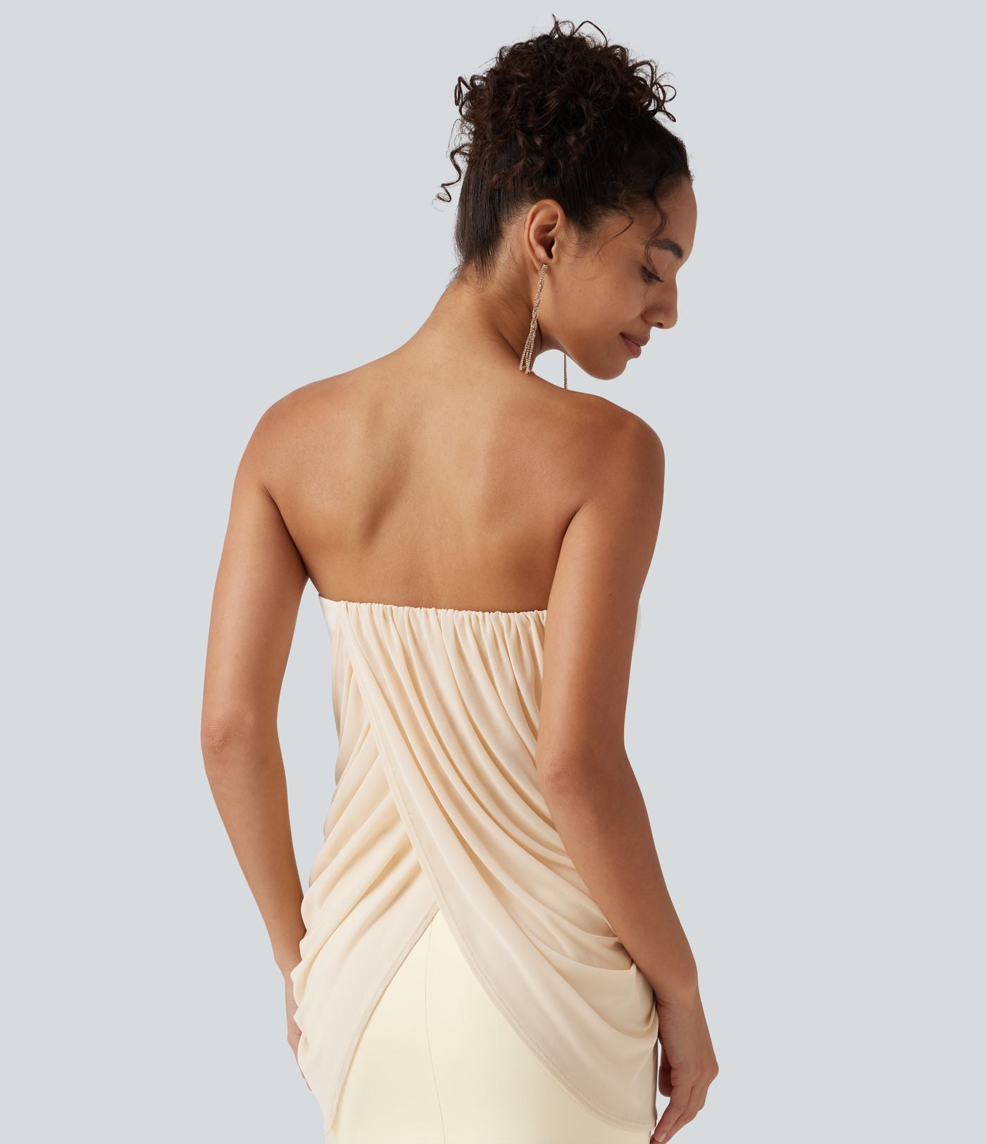 Robe maxi sirène SoftlyZero™ Plush bustier avec maintien intégré, coussinets amovibles et mesh contrasté
