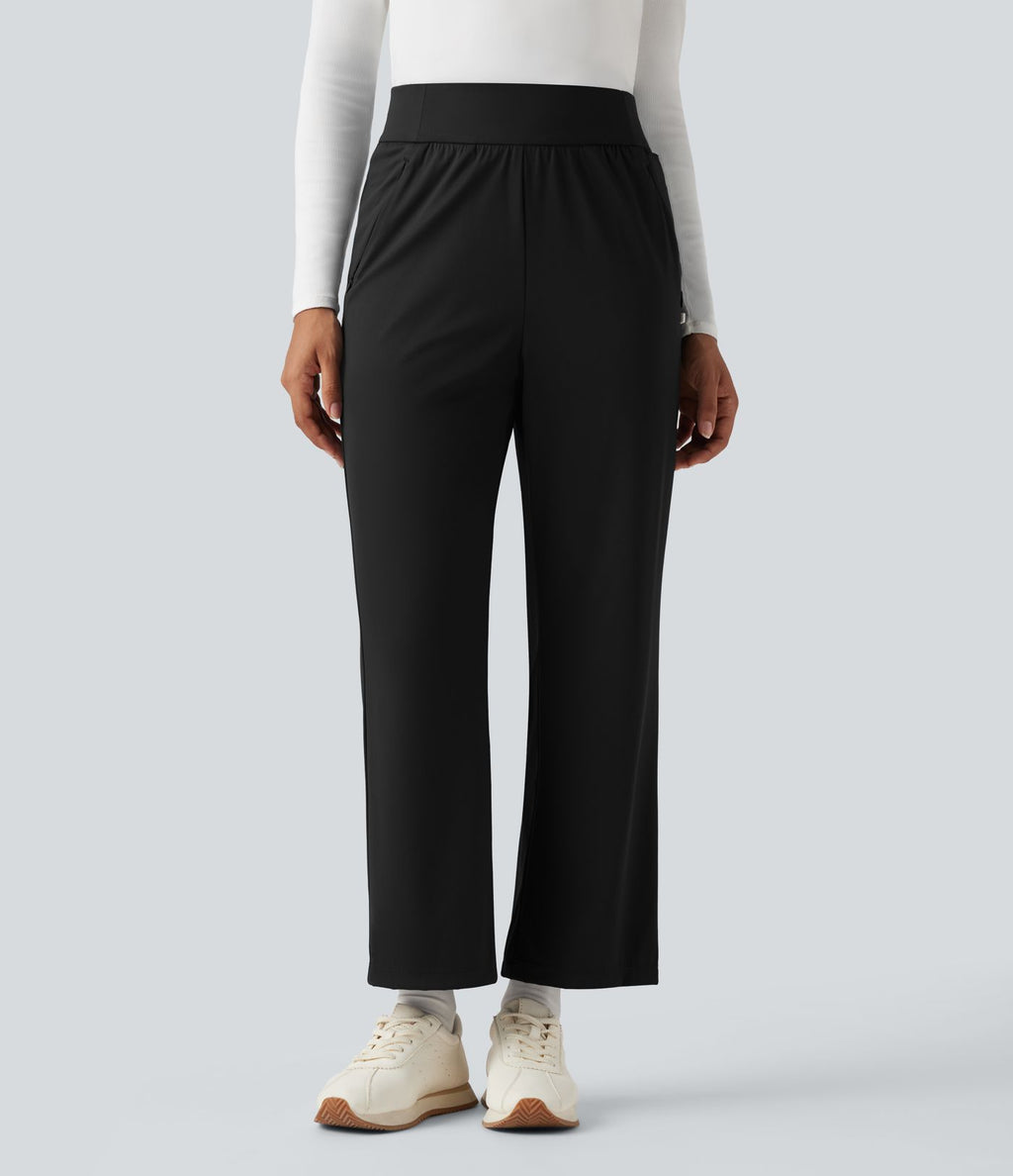 Pantalon de golf taille haute à coupe droite avec poches - Tee de golf