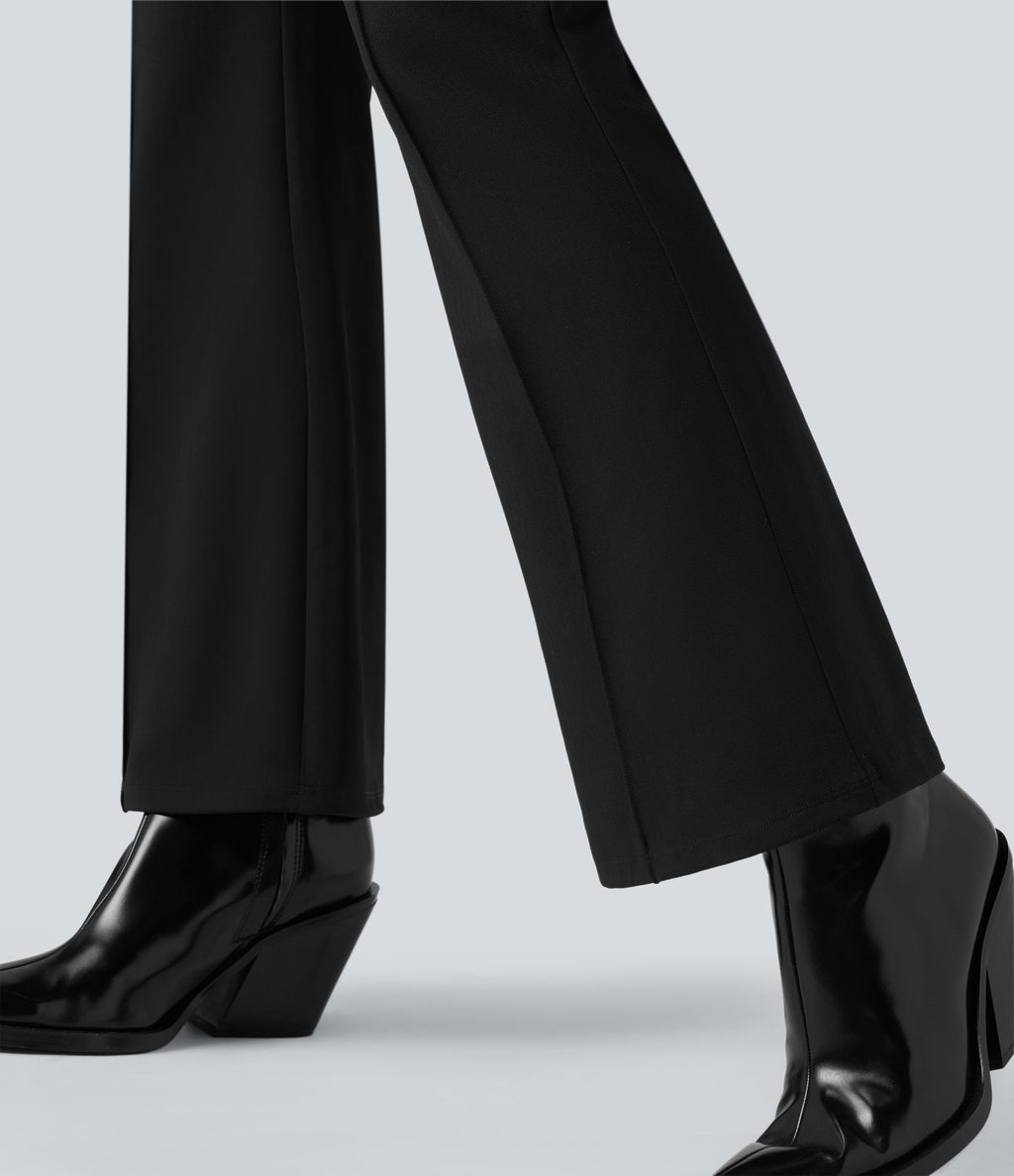 Pantalon tailleur évasé Halara Flex™ gainant taille haute chevrons avec poches