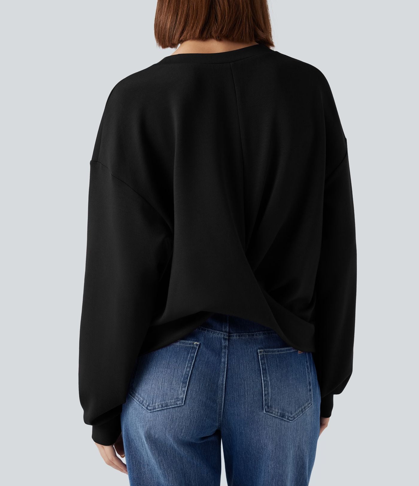 Sweat-shirt décontracté SpacerTek™ col rond, manches longues avec twist dans le dos