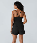 Breezeful™ Combishort Dos Nu Poche Zippée Invisible Sur le Côté Jambe Large Séchage Rapide