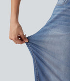 Jean coupe barrel Halara Flex™ taille basse à revers avec poches