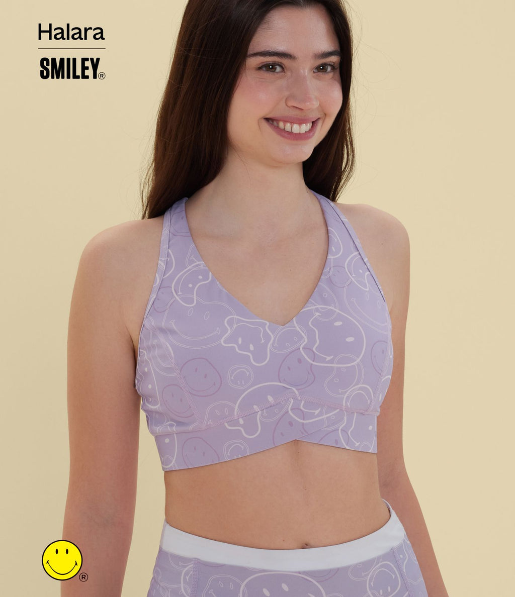 Brassière de sport training Halara X Smiley® Halara UltraSculpt™ maintien moyen col V dos nageur