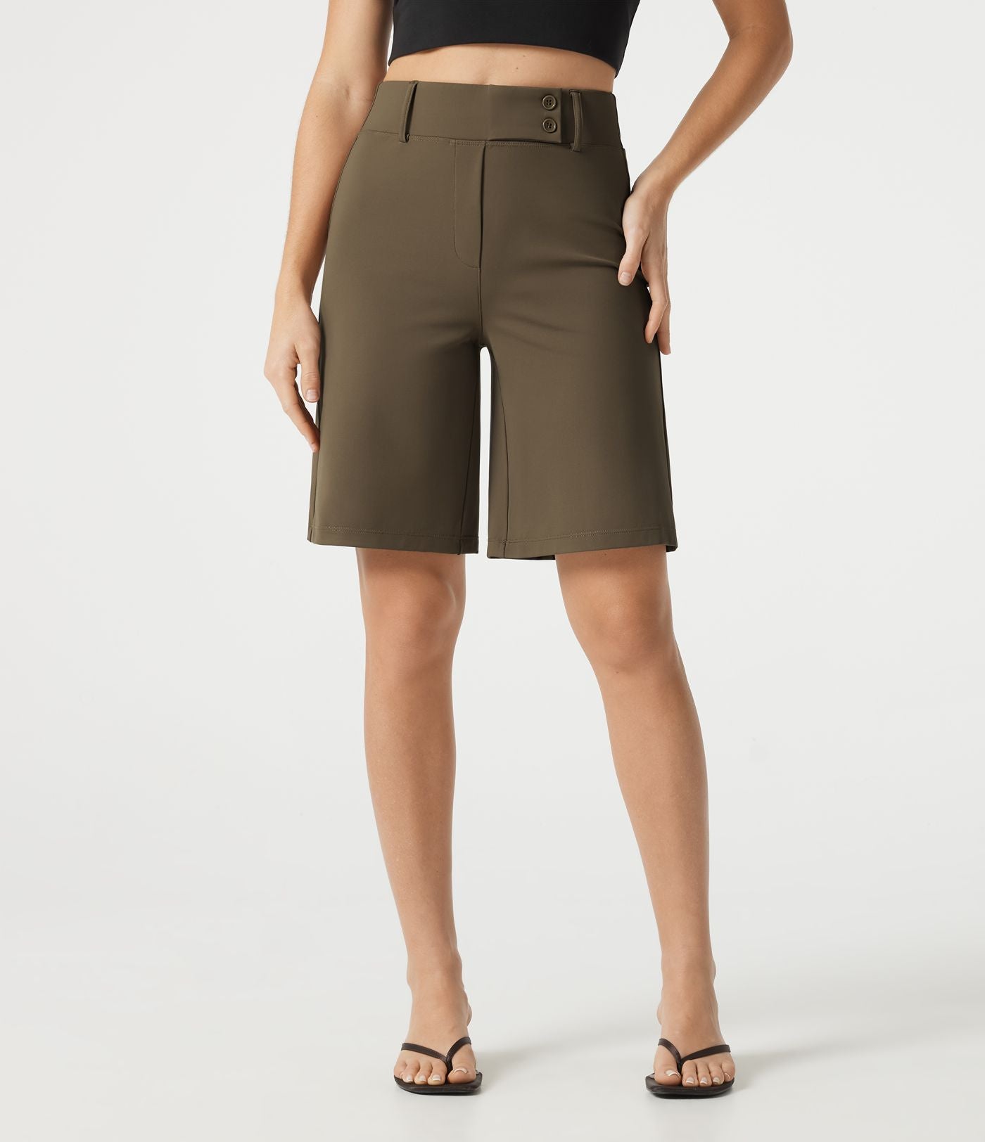 Short tailleur ample DayStretch taille haute à poches