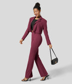 Pantalon tailleur légèrement évasé taille haute avec poches arrière Halara Flex™
