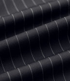 Pantalon tailleur évasé à rayures taille haute avec poches
