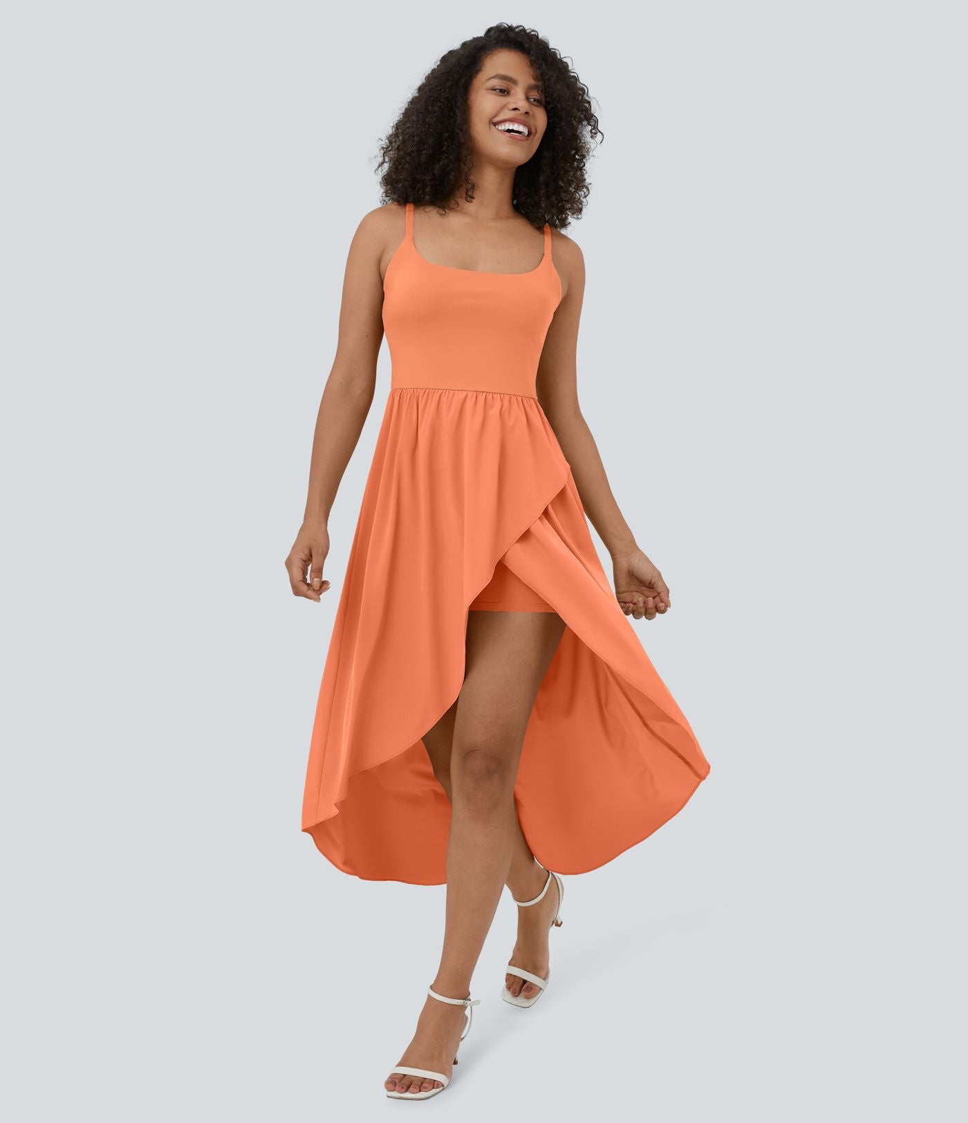 Breezeful™ Robe Casual 2 Pièces Dos Nu Haut Bas Poche Latérale Fluide Séchage Rapide