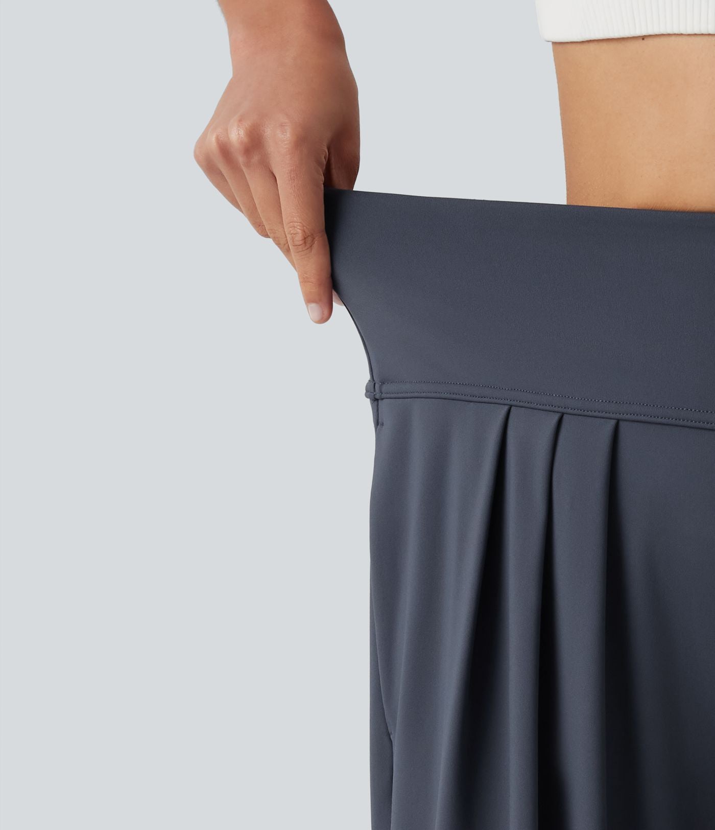 Pantalon yoga ample SoftlyZero™Airy effet frais InstantCool à plis taille haute avec poches
