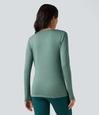 Top de sport running col bénitier manches longues