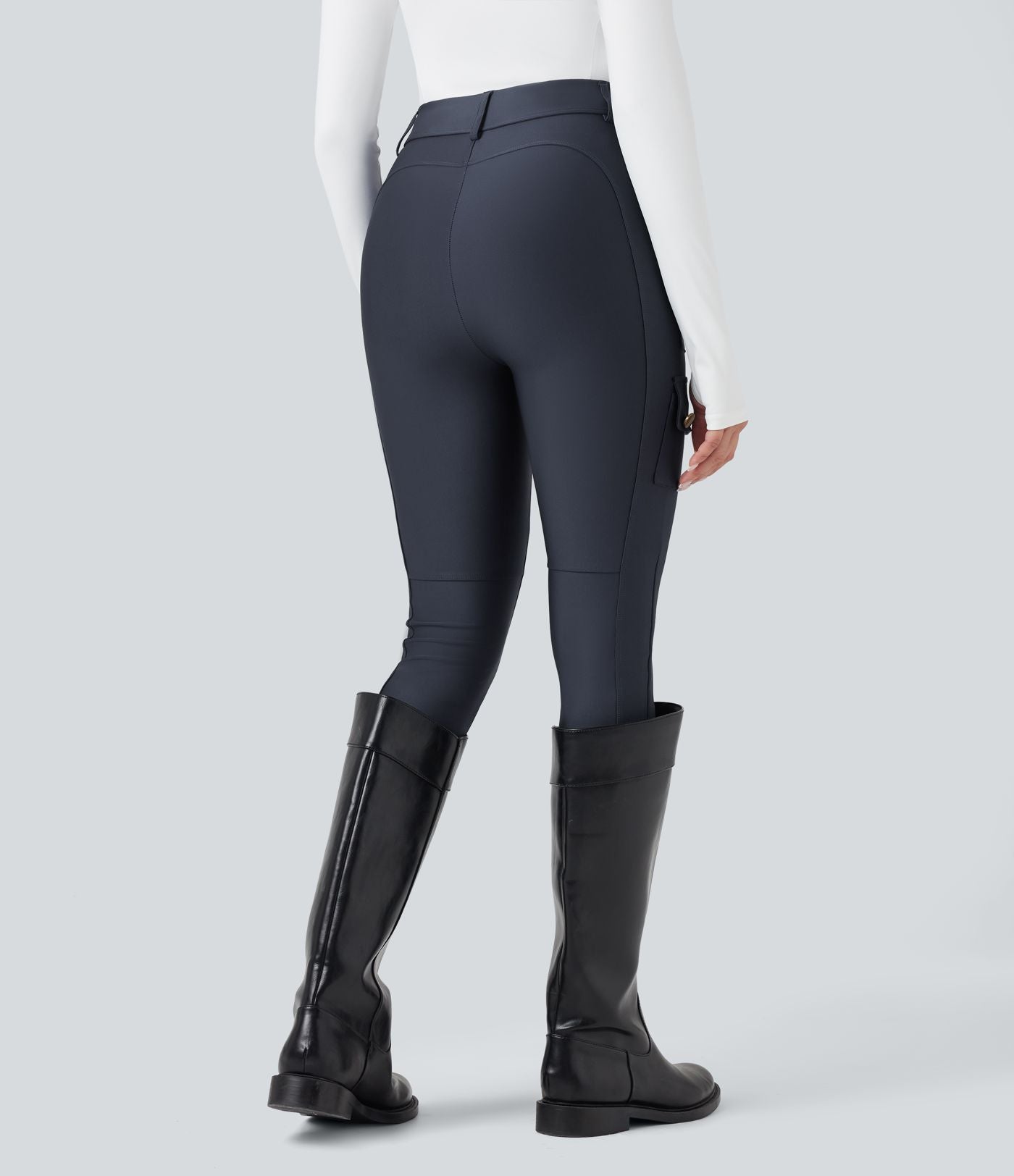 Legging 7/8 brillant taille haute avec poches