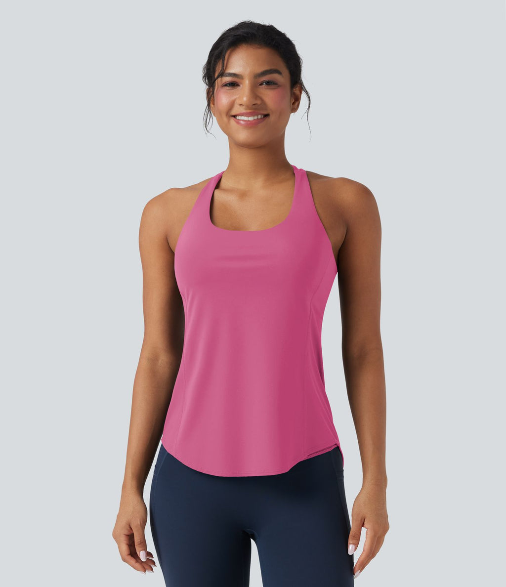 Débardeur running Halara UltraSculpt™ col rond dos croisé bonnets E-G