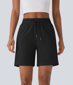 Short de randonnée à taille moyenne avec cordon de serrage et poches multiples à fermeture éclair, résistant à l'eau et à l'usure