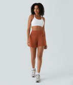 Short yoga 2-en-1 SoftlyZero™ Airy effet frais InstantCool taille très haute 12,5 cm avec poches, longueur allongée