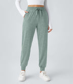 Jogging Yoga Froncé Taille Haute Cordon de Serrage Poche Latérale