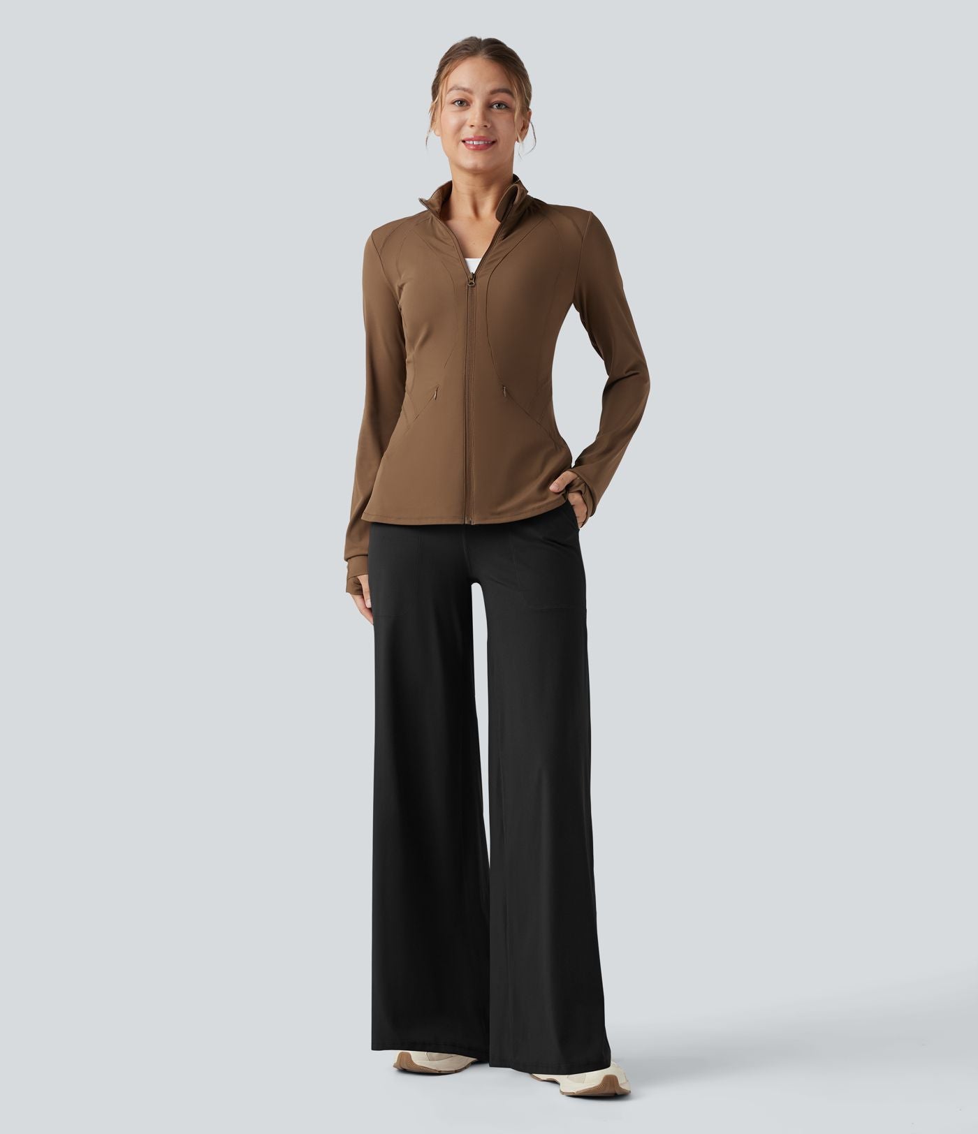 Pantalon de yoga large Halara UltraSculpt™ taille haute gainant avec poches