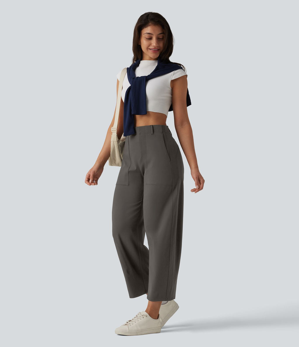 Pantalon barrel DayStretch taille haute avec poches