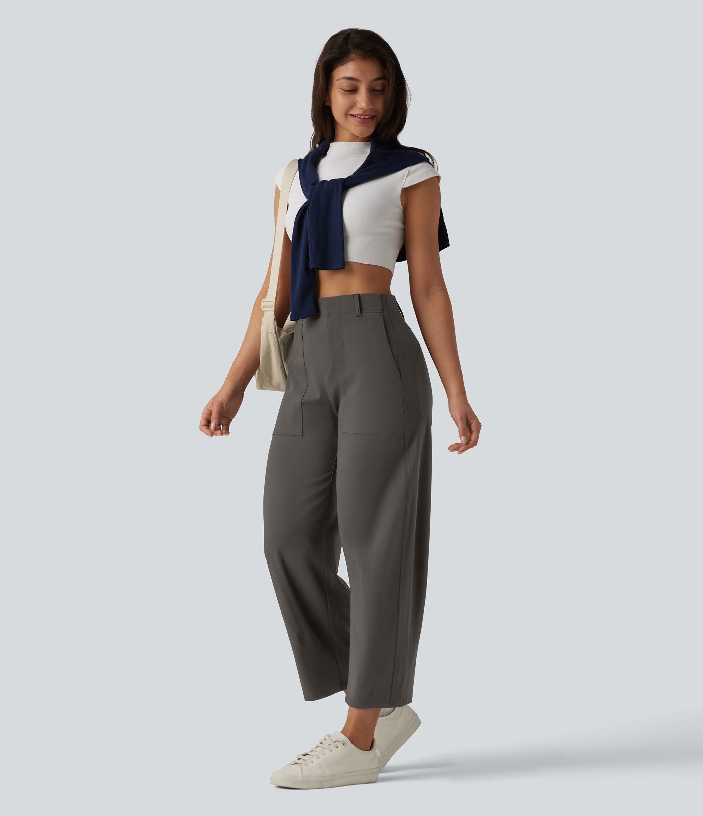 Pantalon barrel DayStretch taille haute avec poches