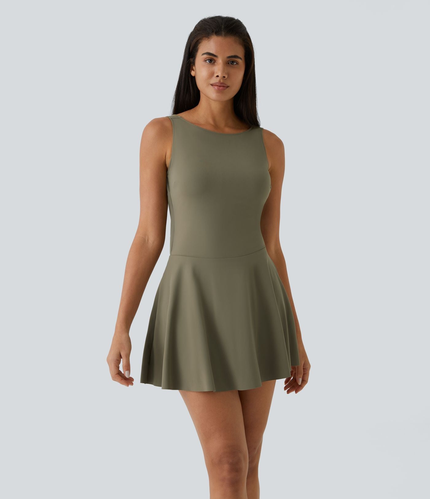 Robe Sport de Danse Mini 2 en 1 Dos Drapé à Crochet G avec Poches Latérales