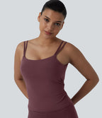 Débardeur court yoga dos nu torsadé doubles bretelles Halara UltraSculpt™ - Longueur allongée