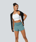 Short 2-en-1 de yoga gainant taille haute avec poches