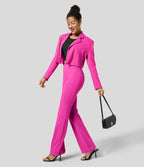 Pantalon tailleur légèrement évasé taille haute avec poches arrière Halara Flex™