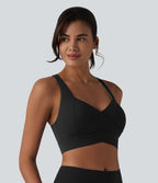 Brassière de sport SoftlyZero™ Plush maintien léger dos nu avec découpes et brassière intégrée