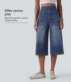 Jean capri ample Halara Flex™ taille haute gainant avec poches