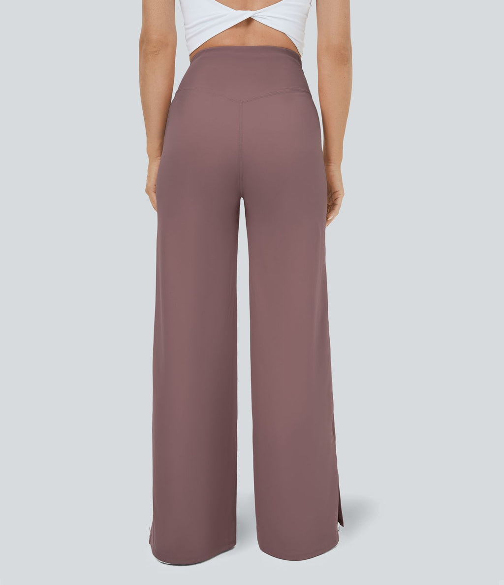 Pantalon yoga large croisé avec ourlet et poches DayStretch - Smile