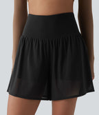 Short de yoga SoftlyZero™ Airy 2-en-1 taille haute avec empiècement mesh contrastant, à effet frais InstantCool et poches 12,5 cm