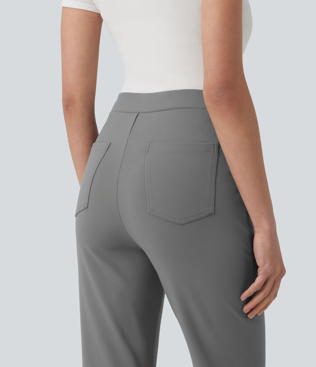 Pantalon tailleur Halara Flex™ évasé asymétrique taille haute avec poches