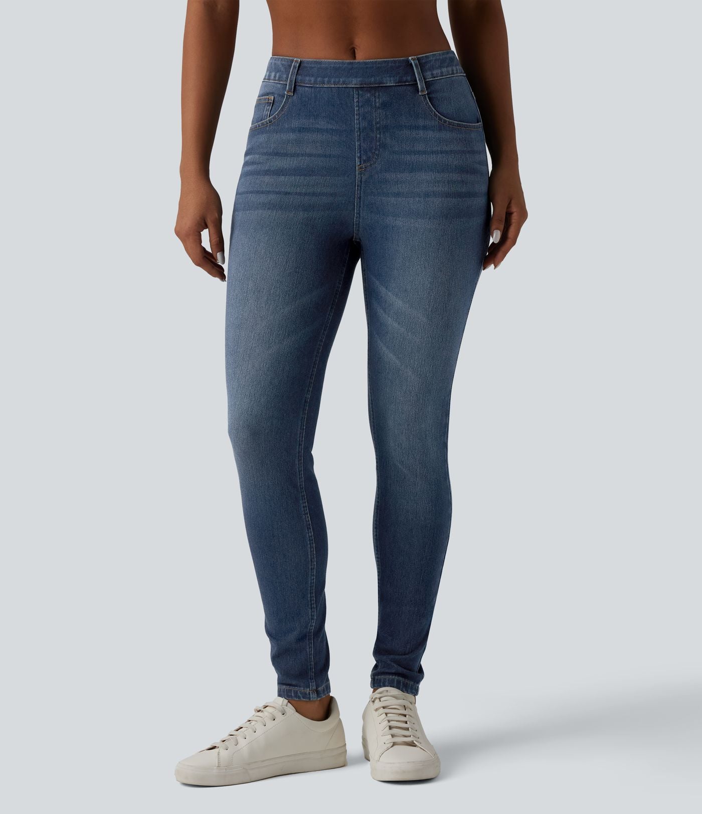 Jean skinny 7/8 casual Halara Flex™ Curvy taille mi-haute avec poches
