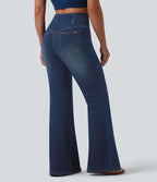 Jean évasé Halara Flex™ casual taille haute croisée avec poches
