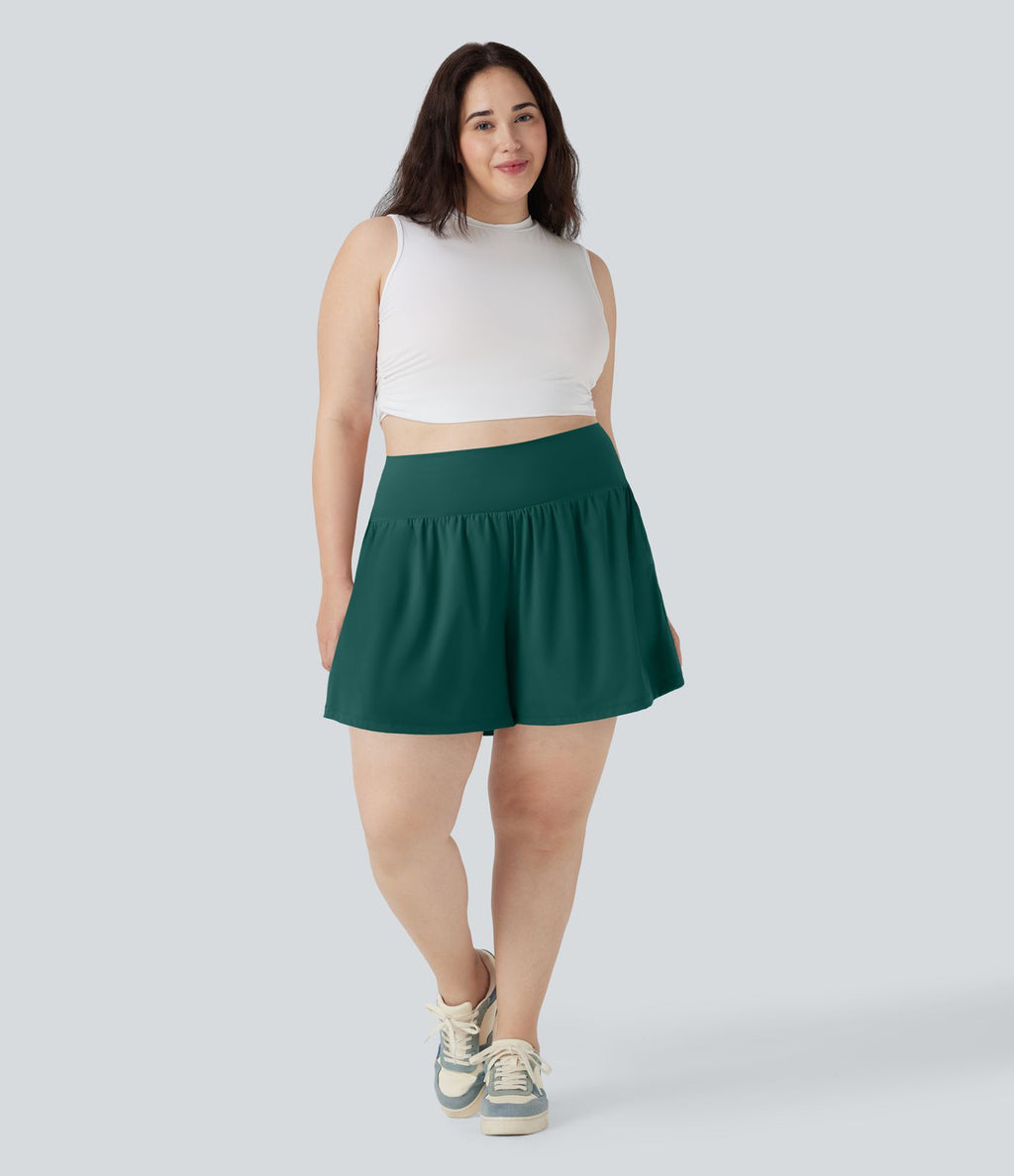 Short tailleur 2-en-1 Cool Touch yoga taille très haute Softlyzero™ Airy grande taille 17,5 cm avec poches