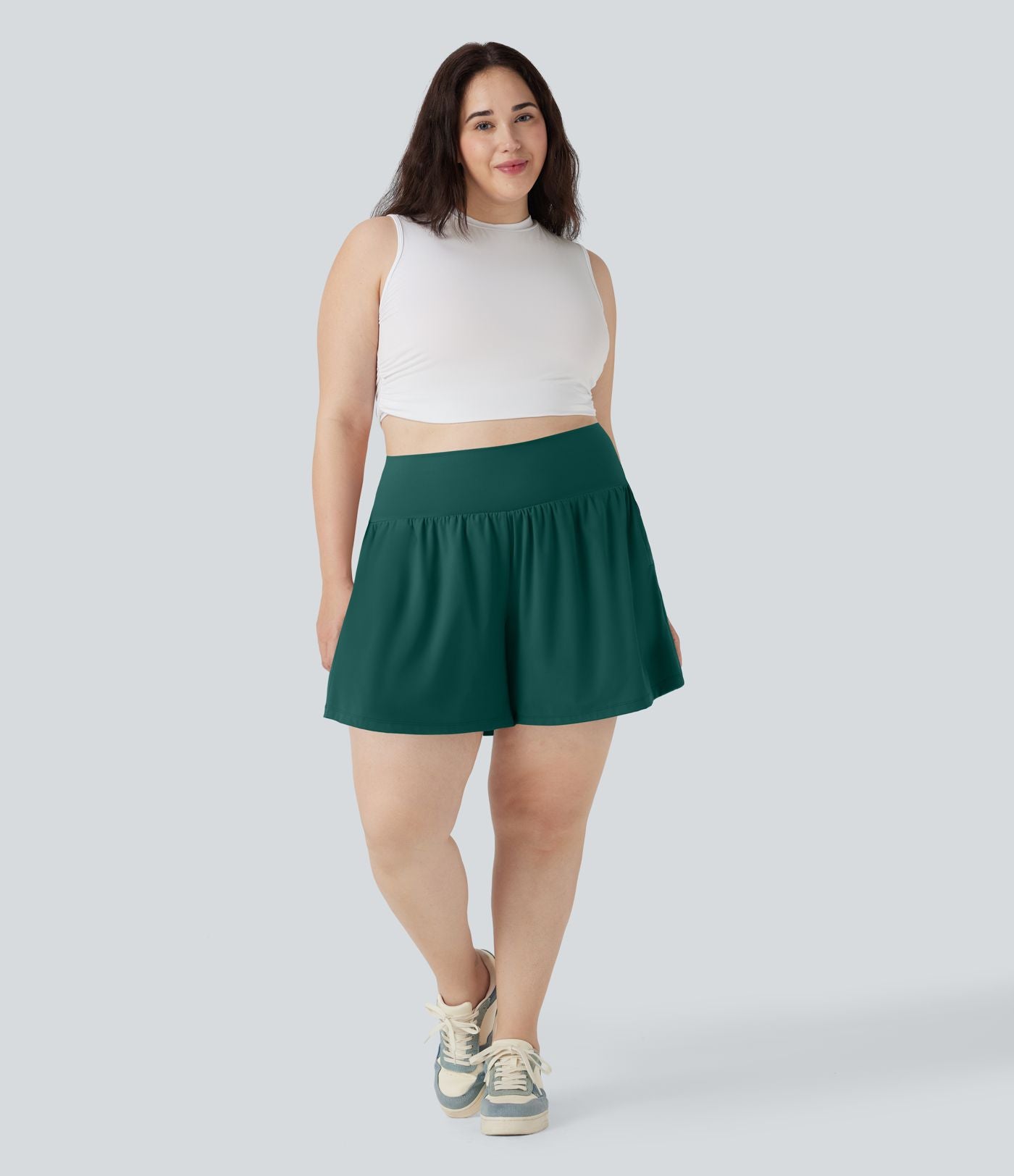 Short tailleur 2-en-1 Cool Touch yoga taille très haute Softlyzero™ Airy grande taille 17,5 cm avec poches