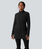 Doudoune PuffFlex col montant double zip avec passants pouces avec poches