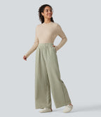 Pantalon d'intérieur ample taille haute à rayures avec poches