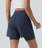Short de yoga SoftlyZero™ Airy 2-en-1 taille ultra-haute effet frais InstantCool 17,5 cm avec poches
