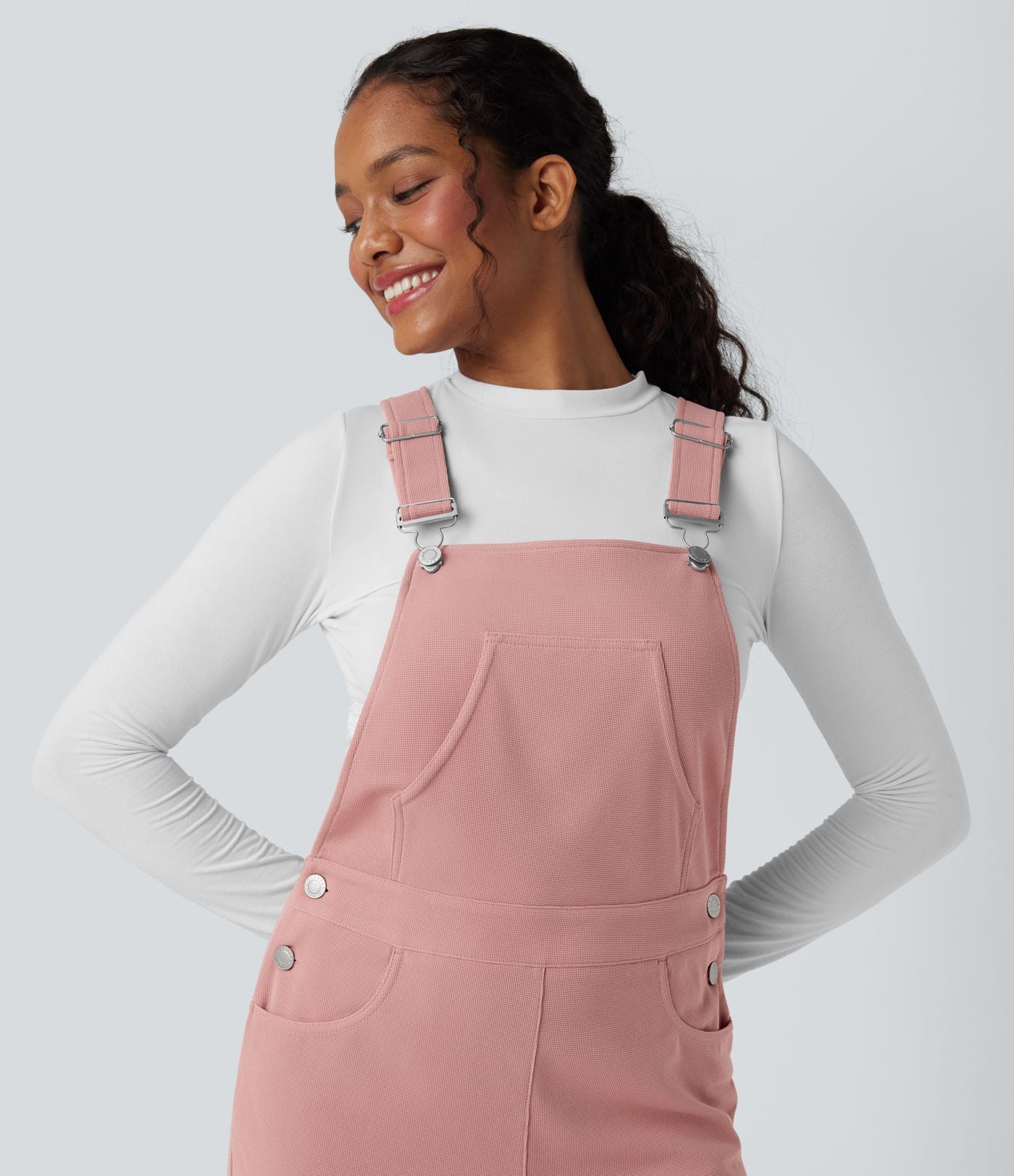 Salopette décontractée tissu gaufré avec poches