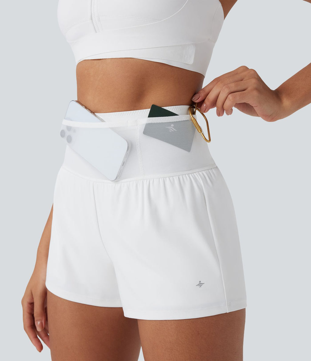 Short de course SpeedWave™ taille haute mesh contrastant 2-en-1 séchage rapide avec multiples poches