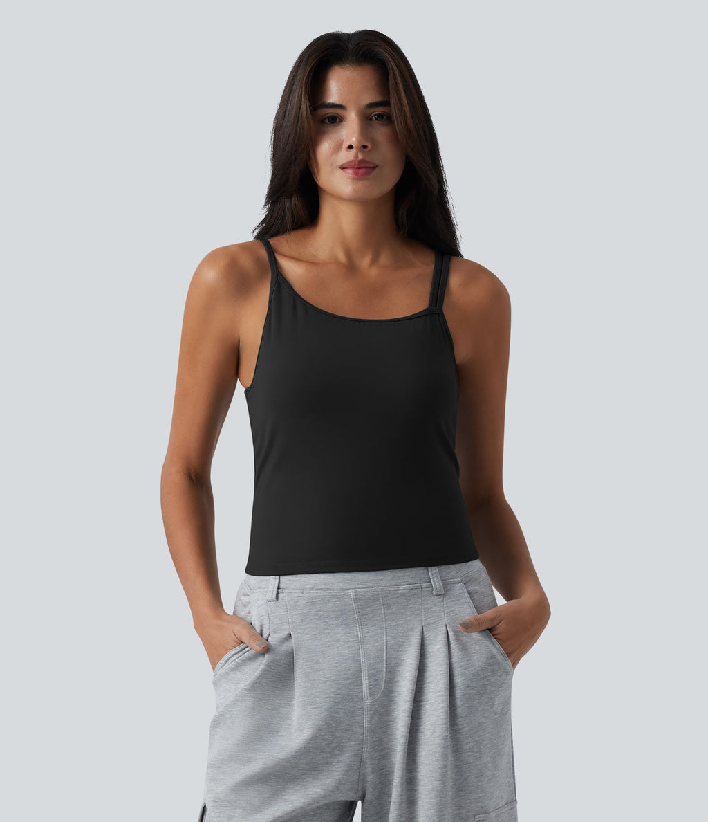 Débardeur casual SoftlyZero™ Plush à encolure asymétrique avec soutien-gorge intégré