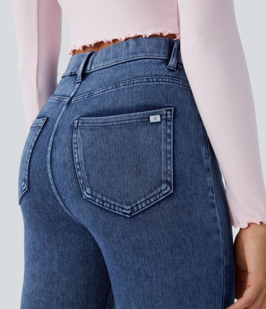 Leggings 7/8 de travail en denim taille haute avec poches Halara Flex™