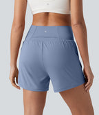 Short de yoga SoftlyZero™ Airy croisé taille haute 2-en-1 effet frais InstantCool 12,5 cm avec poches