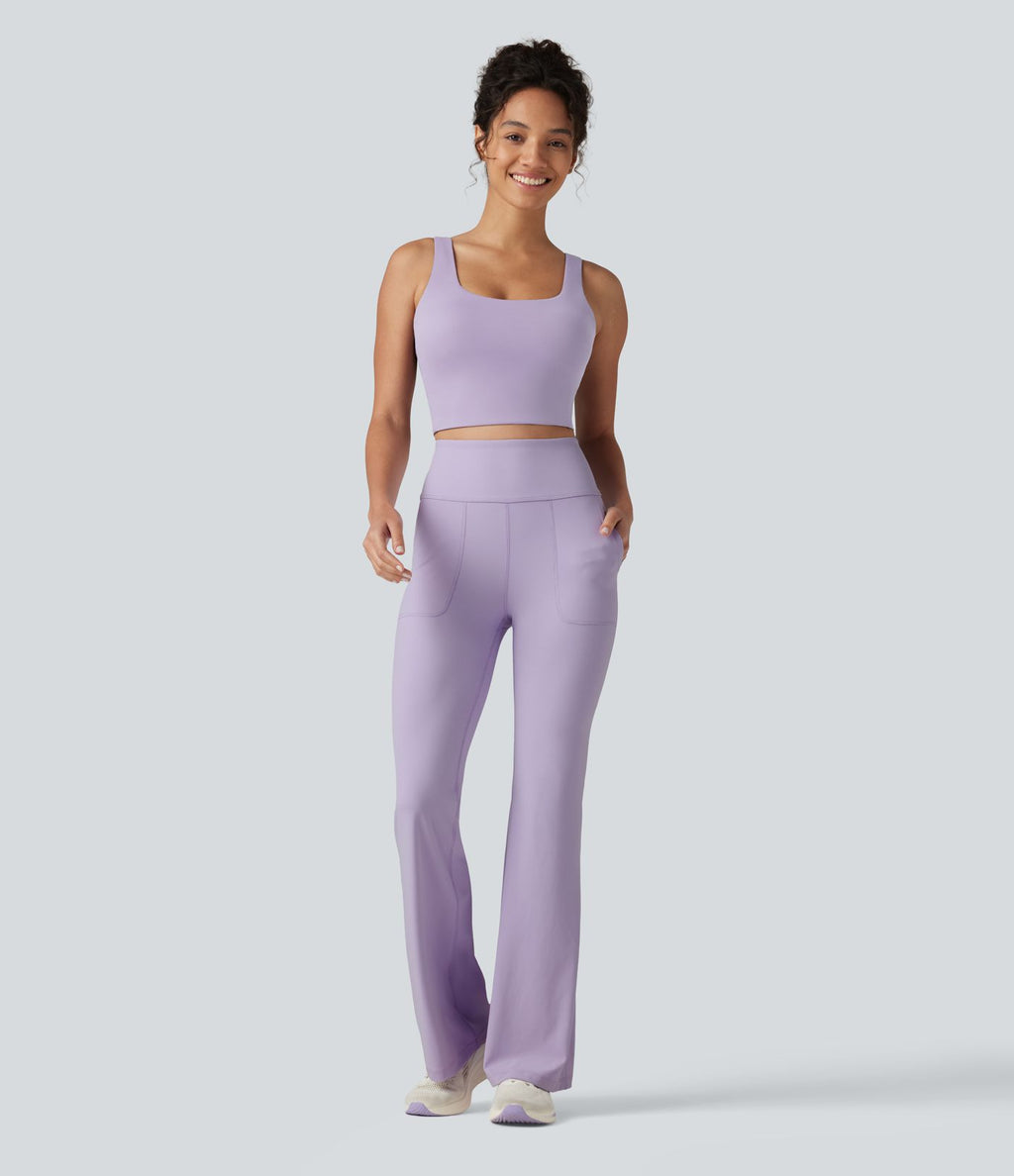 Halara UltraSculpt™ Legging évasé décontracté taille haute ventre plat avec poches