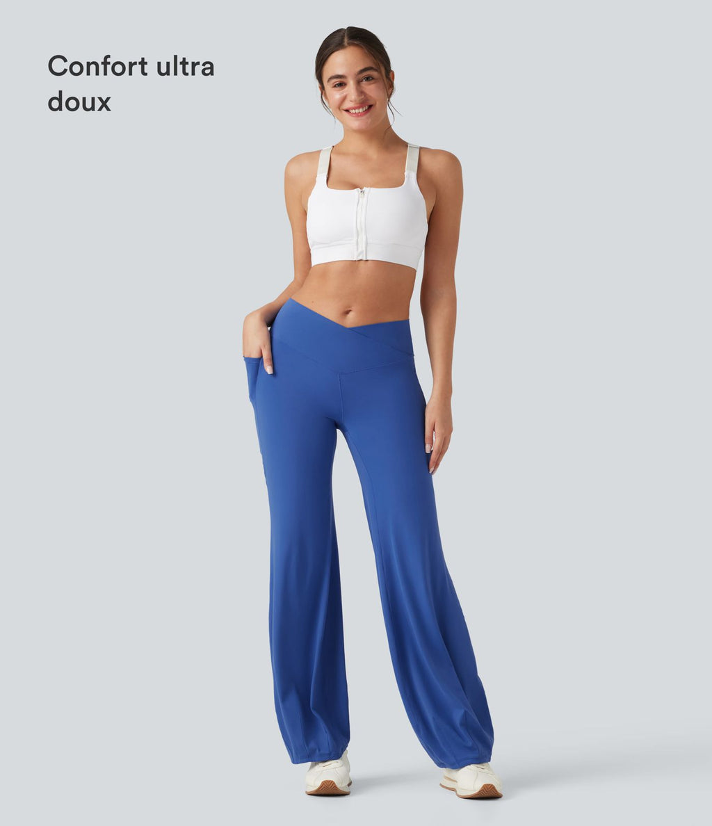 SoftlyZero™ Jogging de danse croisé taille haute avec poches - UPF50+