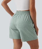 Short ample décontracté taille haute avec cordon de serrage 12,5 cm et poches