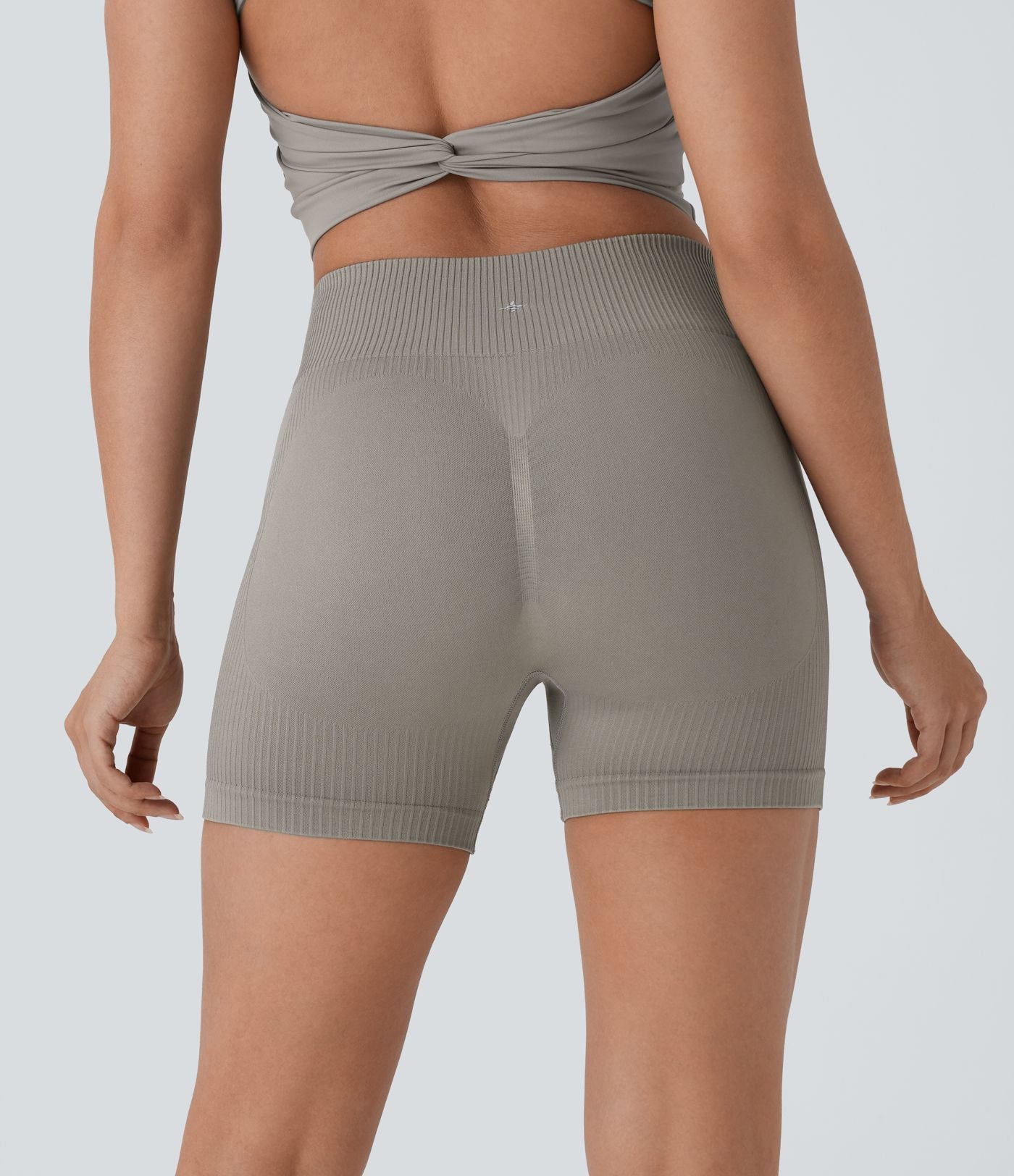 Short cycliste yoga 10 cm taille haute froncé sans couture OneForm Seamless Flow