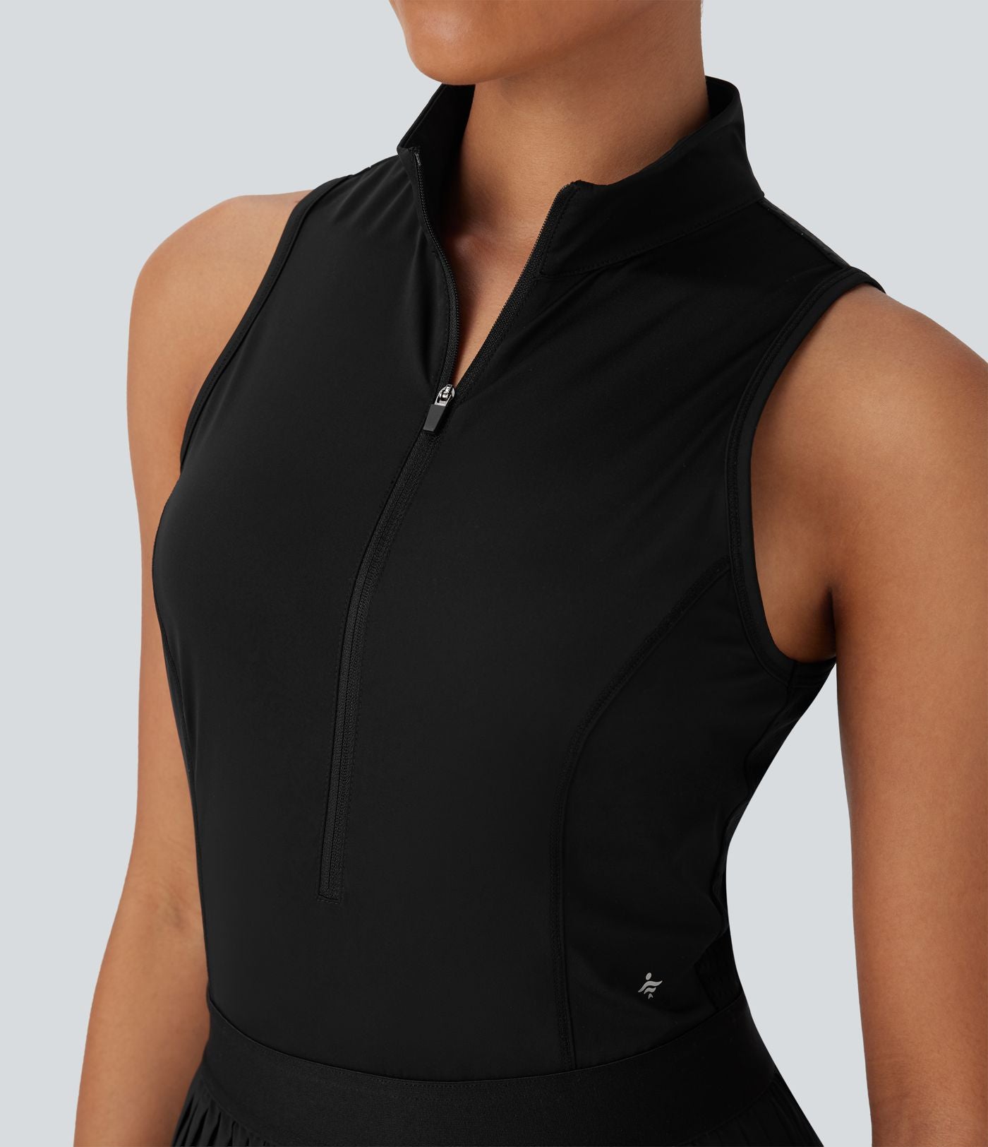 Robe de tennis courte 2-en-1 sans manches ajourée plissée à séchage rapide Breezeful™ avec poches latérales