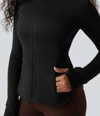 Veste de sport SpacerTek™ col montant, manches raglan longues avec trous pour les pouces